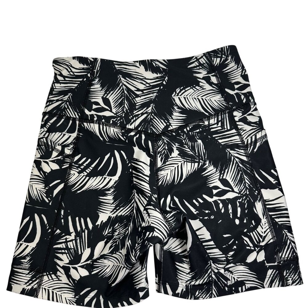 Old Navy Active Powersoft Tropical Print High-Waisted Womens Biker Shorts SZ M - Picture 2 of 8